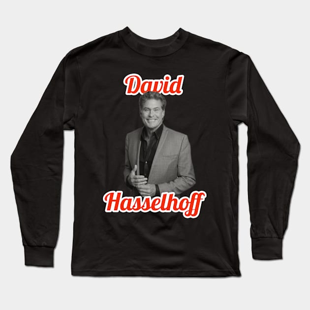 David Hasselhoff Long Sleeve T-Shirt by chelinbroga